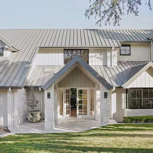 Оцинкованная стальная кровельная черепица, 24 калибра, современный дизайн, стоячая металлическая крыша, простая в установке, теплоизоляционная металлическая черепица - Product Image 5