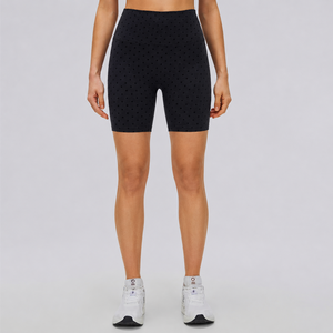 Leggings de yoga décontractés taille haute pour femme, motif léopard, taille élastique, respirants, en Spandex et Polyester, design froncé sans couture - Product Image 1