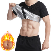 Tiktok hot body shaper training monouso plus size cerniera manica corta tuta da sauna in neoprene di plastica per uomo