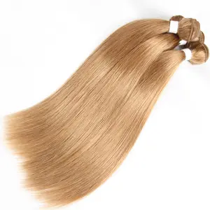 Hair Color Blonde Color 27 Honey Blonde Indian Straight Hair Weave Bundles Ombre Remy Human Hair Extension Weft