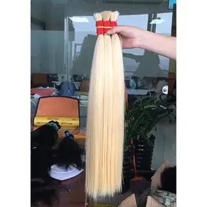 Pengiriman Gratis Ke Brasil Rambut Jalinan Dalam Jumlah Besar Rambut Manusia 100% Mentah 10A Warna Pirang 613 Rambut Manusia Remy India Brasil Rusia