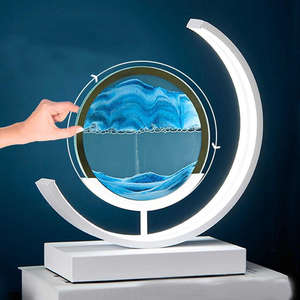 Dinámico 3D LED que fluye pintura mesa noche luz rápida regulable Control remoto arena móvil arte vidrio Material alimentado por batería - Product Image 5