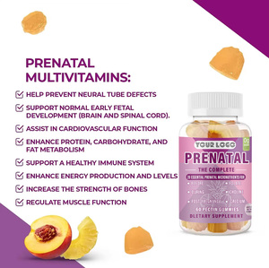 Gomitas de Vitaminas Prenatales Completas al por Mayor con DHA <span class=keywords><strong>y</strong></span> Ácido Fólico, Fórmula Suave para Náuseas Matutinas <span class=keywords><strong>y</strong></span> <span class=keywords><strong>Embarazo</strong></span> Temprano - Product Image 4