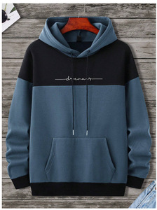 <span class=keywords><strong>ZY</strong></span> Hombres Casual Street Pullover Hoodie Patchwork Diseño Cordón Logotipo personalizado Impresión Algodón Fleece Ácido Lavado Moda Sudadera con capucha - Product Image 2