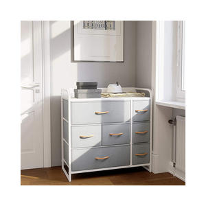 יוקרה מודרנית פינת חדר שינה ריהוט אחסון בד בגדים לבן 6 מגירות חזה שידה - Product Image 1