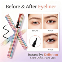 Crayon Eyeliner Scintillant : Application Facile en 4 Étapes, Démarrez à la Ligne des Cils, Tracez la Ligne Extérieure, Rehaussez la Pointe Extérieure pour un Regard Éclatant et Scintillant