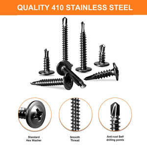 Tapping Screws 410 Stainless Steel Phillips Head Round Washer Drill Self Drilling Screw Set For Metal Imperial Size - Product Image 5