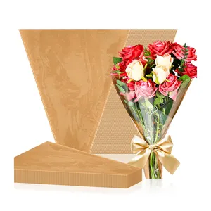 Transparent Étanche Multiple Rose Fleur Bouquet Kraft Papier Sacs Emballage Manches Emballage Cadeau Sac Pour Fleurs