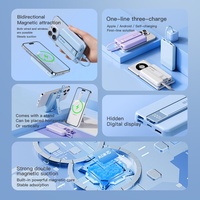 Batterie externe magnétique portable 10000 mAh, charge sans fil 15 W, charge rapide bidirectionnelle PD 20 W avec câble, cordon et support pour iPhone