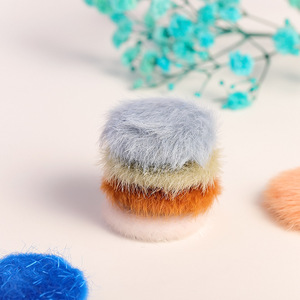 Botones de Pompón de Imitación de Conejo, Base Redonda y Plana, para Manualidades, Joyería y Accesorios para el Cabello, 10 Colores Aleatorios, Estilo Casual - Product Image 1