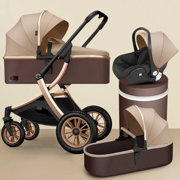 Kinderwagen Baby 4 In 1 Kan Zitten En Liggen Draagbare Opvouwbare Bidirectionele Hoge Weergave Voor Pasgeboren Kinderen Kinderwagen