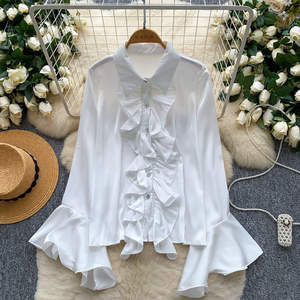 2025 elegante camicetta a balza da donna autunno aderente Casual <span class=keywords><strong>Top</strong></span> unico per sofisticati <span class=keywords><strong>Top</strong></span> in stile Casual da donna - Product Image 2