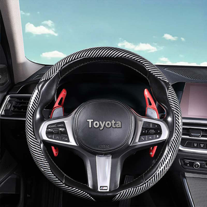 3 Fundas de <span class=keywords><strong>Volante</strong></span> de Fibra de Carbono Brillante para <span class=keywords><strong>Toyota</strong></span> <span class=keywords><strong>Prius</strong></span> Pirem, Diseño Antideslizante, Agarre Deportivo - Product Image 1