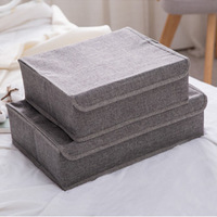 Sac de rangement pour vêtements, organisateur de vêtements réglable, en tissu de lin, avec compartiments séparés, pour rangement sous le lit