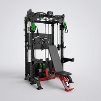 Machine de musculation multifonctionnelle tout-en-un : Smith Machine, Power Rack, Functional Trainer, Cable Crossover, Équipement d'entraînement de force