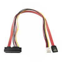 Câble de données et d'alimentation intégré SATA 7+15 vers 7 broches à courbure inversée avec connecteur XH2.54 4 broches, câble combo SATA pour SSD/HDD de carte mère ITX