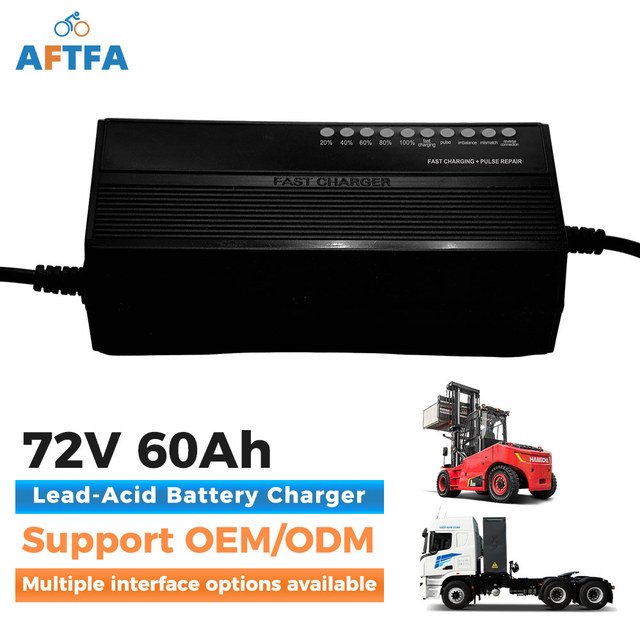 Industrial High-Capacity AFTFA 72V60Ah Lead-Acid Battery Charger for Large Electric Forklifts and Heavy-Duty Tractors Vendor
