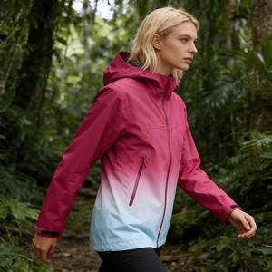 <span class=keywords><strong>Veste</strong></span> de pluie imperméable pour <span class=keywords><strong>femme</strong></span> avec capuche, légère et pliable, pour la <span class=keywords><strong>randonnée</strong></span>, couleurs dégradées pour le trekking et l'escalade - Product Image 5