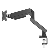 Support de moniteur simple 17-35 pouces avec bras à ressort à gaz, fixation de bureau entièrement articulée à 360° °   Support d'écran réglable en hauteur et rotatif