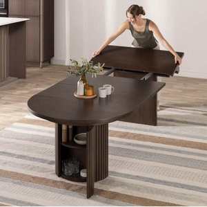 <span class=keywords><strong>Tavolo</strong></span> da Pranzo Allungabile in Rovere <span class=keywords><strong>Chiaro</strong></span> con Struttura in MDF Impiallacciato, L(114-165-216-267)*L114*H76cm, Mobile Elegante Personalizzabile per la Casa - Product Image 6