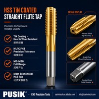 GB DIN371M2 M20 HSS M2 6542 TiN Goldbeschichtet 45° #   35 #   Q235 Mild Carbon Steel Kostengünstiger Großhandels-Geradnut-Maschinengewindebohrer