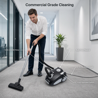 Outils de nettoyage en profondeur portables et puissants pour la maison, aspirateur à sac avec technologie cyclonique, filtre HEPA