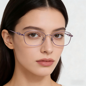 XPZ 2026 Nuevas <span class=keywords><strong>Gafas</strong></span> Metálicas Moradas con Montura Completa, Estilo Retro Clásico de Negocios, Lentes de Resina Anti-Luz Azul, Protección Ocular, Personalizables - Product Image 5