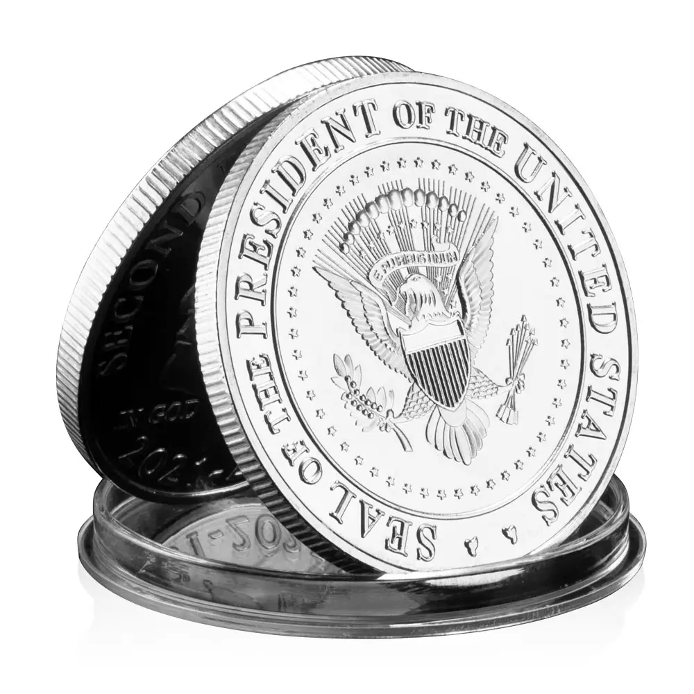 संयुक्त राज्य अमेरिका सिक्का चांदी मढ़वाया स्मारक सिक्का स्मृति चिन्ह और समर्थकों के लिए उपहार का दूसरा राष्ट्रपति कार्यकाल