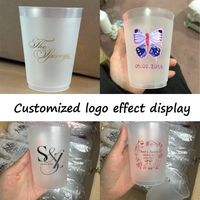 Vasos de Agua de Plástico Esmerilado de 16oz/12oz con Diseños de Logotipo Personalizados, Vasos Reutilizables Libres de BPA, Ideales para Fiestas y Eventos