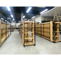 Étagères de supermarché en bois pour commerce de détail Étagères de magasin Étagères de magasin pour collations Épicerie cosmétique Présentoir en bois Étagère à plusieurs niveaux