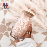 Vente en gros de gobelets personnalisés de 16 oz en forme de canette pour eau, jus, café, bière, avec paille et couvercle en bambou pour Halloween