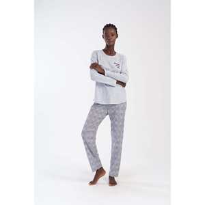 Ensemble de pyjama pour femmes XXL BATTAL à col rond et manches longues, vêtements de maison, taille élastique, personnage de dessin animé, pyjama durable ODM - Product Image 4