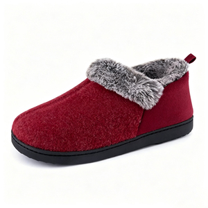 <span class=keywords><strong>Chaussons</strong></span> en feutre de laine pour hommes, mules chaudes à semelle en mousse à mémoire de forme haute densité, à enfiler, pour intérieur et extérieur, semelle en caoutchouc - Product Image 3