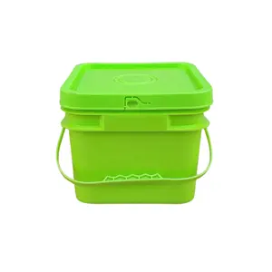 Secchio di plastica da 5 galloni e 7 galloni per uso alimentare da 20 litri 25 litri con secchio quadrato per compost con coperchio