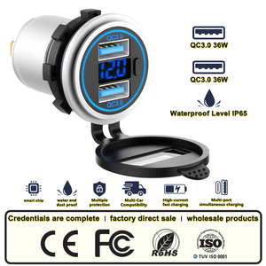 オートバイタッチスイッチ高速充電ソケット12V/24V 36W QC3.0デュアル<span class=keywords><strong>USB</strong></span>ポート - Product Image 2
