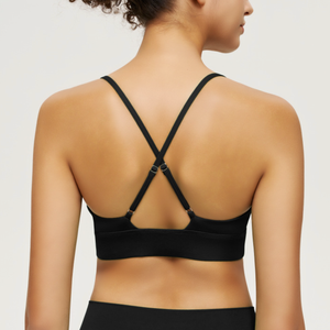 Haute élasticité <span class=keywords><strong>plongeant</strong></span> V Yoga soutiens-gorge Sexy <span class=keywords><strong>dos</strong></span> croix sport soutiens-gorge hauts avec débardeur motif blanc vêtements de Fitness - Product Image 4