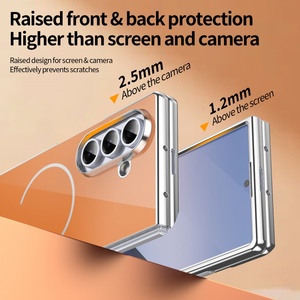 Étui de téléphone magnétique avec panneau arrière en verre tendance pour Samsung Fold 8 3 4 5 6 7 avec protection d'écran avant, placage antichoc - Product Image 6