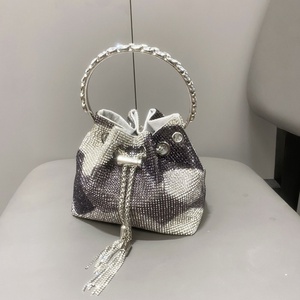 Diamonds Tassel Evening Clutch Bag Women Party <b>Purse</b> Versatile Bags Shiny Crystal Rhinestone Bucket Bag - Product Image 4