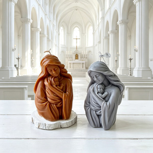 3D Sculpted Mother And Baby Figurine Scented <b>Candle</b> Hand Carved Statue <b>Candle</b> For Home Table Decor <b>Gift</b> - Product Image 3