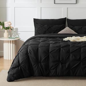 ชุดเครื่องนอนไมโครไฟเบอร์สุดหรูสีดำเตียงควีนไซส์7ชิ้น - Product Image 4