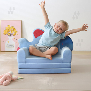 Sofá Infantil <span class=keywords><strong>Plegable</strong></span> de <span class=keywords><strong>Espuma</strong></span> Ultrasuave con Diseño de Dibujos Animados, Sofá <span class=keywords><strong>Cama</strong></span> Convertible para Niños y Niñas - Product Image 4