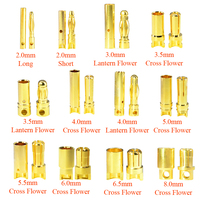 Amass 24K 금도금 바나나 총알 커넥터 2mm-8mm RC용 구리 단자 케이블 플러그(수/암)
