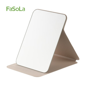 FaSoLa Folding <b>Makeup</b> <b>Mirror</b> Off White Glass Lens Desktop Portable <b>Mirror</b> For Women Travel Use - Product Image 1