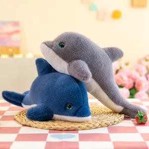 어린이 크리스마스 선물을위한 맞춤형 카와이 작은 돌고래 박제 동물 귀여운 봉제 장난감
