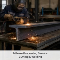Poutre en acier laminée à chaud, profil en T, acier structurel pour la construction
