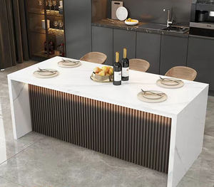 <span class=keywords><strong>Bancone</strong></span> <span class=keywords><strong>Bar</strong></span> Moderno in Marmo Personalizzato con Luce LED, Isola per Cucina e Ristorante - Product Image 6