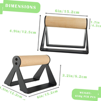 ZENJOY Planche antidérapante pour exercices de force, équipement de calisthénie, barres de pompes en bois pour entraînements au sol à domicile