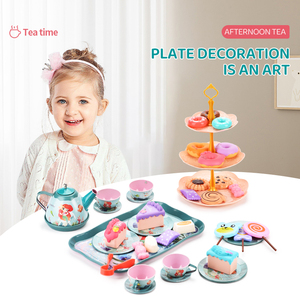 Préscolaire semblant jouer nourriture jouets métal <span class=keywords><strong>thé</strong></span> tasse gâteau sirène thème Dessert semblant jouer ensemble pour les enfants - Product Image 4