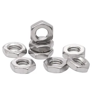 Porca de parafuso hexagonal de aço inoxidável 304 316 para fixação de porcas finas, personalizada de alta qualidade