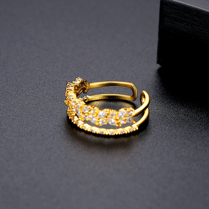 LUOTEEMI Produk Baru Cincin Mewah Wanita Berlapis Berlian yang Dapat Disesuaikan, Perhiasan Pernikahan <span class=keywords><strong>Bohemian</strong></span> Zirkonia - Product Image 6
